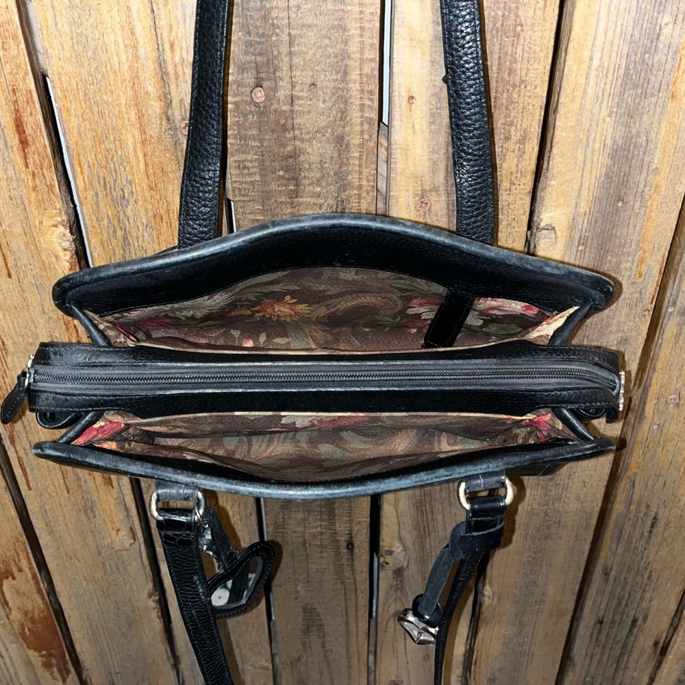Brighton Black Croc-Embossed Shoulder Handbag - Picture 7 of 7